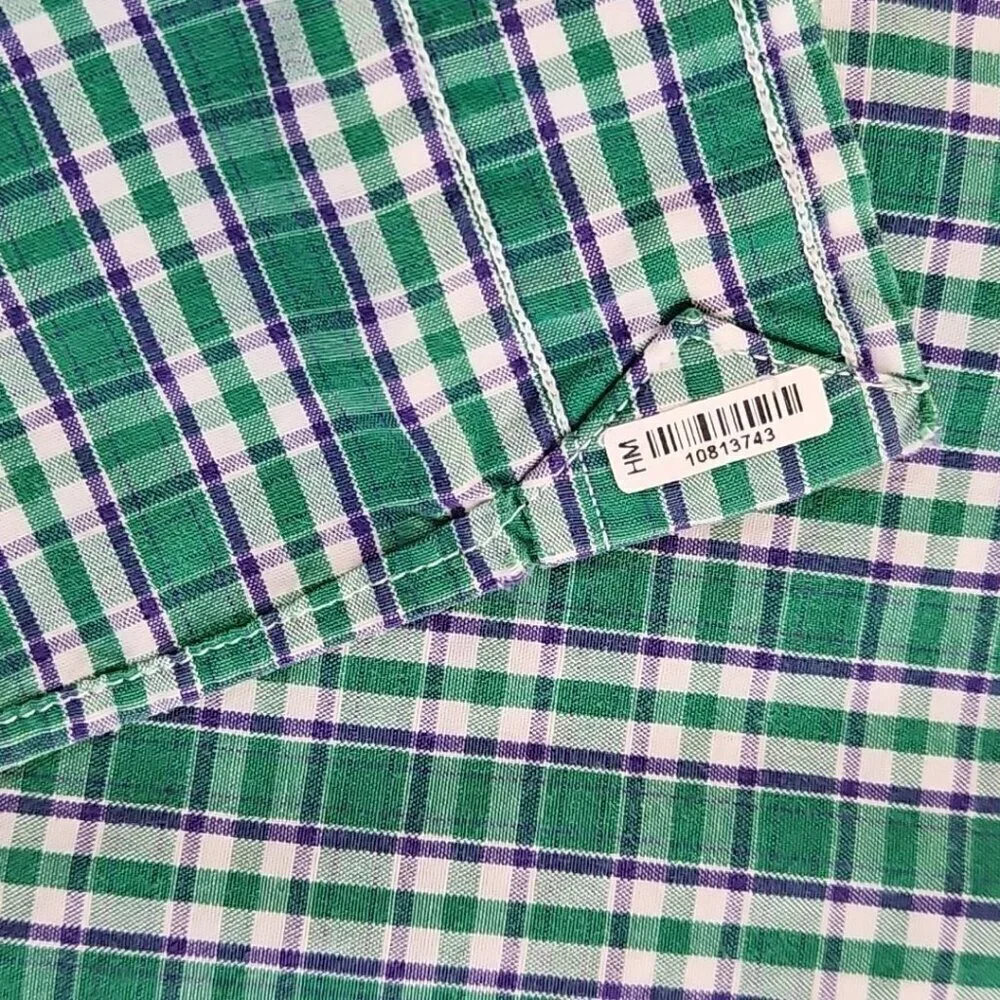 Polo Ralph Lauren‎ Shirt Blake Men's Size Large Green Plaids Purple Pony EUC LN